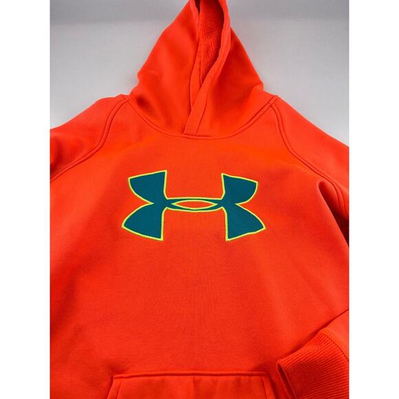 Under Armour Sweatshirt Youth Extra Large Bright Orange Kidscore Active Hoodie - Picture 2 of 10